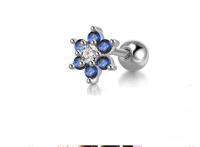 wholesale 925 Sterling Silver Hot-selling Colorful Zircon-studded Threaded Bead Ear Cartilage Piercing Earrings, Popular In Europe And America, Cute Ins Trendy-Single platinum #29