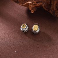 wholesale S925 Sterling Silver Gold-Plated Vintage Minimalist Openwork Luxury Synthetic Opal Necklace Wholesale Customization-Synthetic Opal (Pendant without chain)  Thick Silver and White Gold