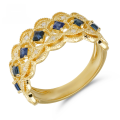 wholesale 18K Gold Fashion Commuter Style Minimalist Geometric Blue Jewelry Full-Cut Diamond Ring-0-0