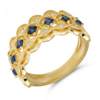 wholesale 18K Gold Fashion Commuter Style Minimalist Geometric Blue Jewelry Full-Cut Diamond Ring-Sapphire Full Diamond Ring Size 5