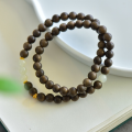 wholesale Metal material with natural Hetian jade white jade and agarwood double-circle bracelet 6mm, niche literary play, new Chinese style antique gift accessory-0-2