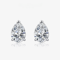 wholesale 925 Silver Earrings with 075ct European & American Fashion Simulated Diamond Teardrop 5*8 High Carbon Stone-0-0