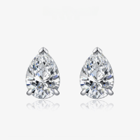 wholesale 925 Silver Earrings with 075ct European & American Fashion Simulated Diamond Teardrop 5*8 High Carbon Stone-White【E-0189】 Main Stone 5*8