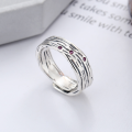 wholesale S925 Sterling Silver Retro Minimalist Irregular Pink Small Design Creative Open Ring for Women-0-0
