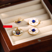 wholesale Metal: S925 silver gold-plated, inlaid with natural lapis lazuli six-word mantra pendant, DIY bracelet bead spacer accessory-Lapis Lazuli Six-Character Mantra Pendant