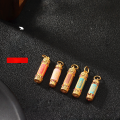 wholesale Gold-plated 925 Ancient Silver Nana Tong Enamel Pendant Five Scripture Barrel Bead Pendant DIY Bracelet Necklace String Accessories-0-0