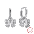 wholesale S925 Sterling Silver Ultra Sparkly Bow Earrings, Minimalist Luxury Hoop Earrings for Women Wholesale-0-6