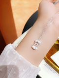 wholesale 999 Pure Silver Butterfly Tassel Four-Leaf Clover Necklace for Women, Small Batch Design, High-End Feel, Light Luxury Collarbone Chain, Gift for Girlfriend-0-12