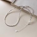 wholesale S925 Sterling Silver Irregular Small Pieces of Silver Chain INS Xiaohongshu Internet-Famous Women's Collarbone Necklace D9596-0-3