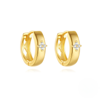 wholesale 925 Sterling Silver With Zirconia Exquisite Super Sparkly Stackable Ear Cuff,ins。-Gold#1 925 Silver