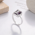 wholesale S925 Sterling Silver Wrapped Purple Zircon Adjustable Niche Luxury Ring Index Finger Ring, Xiaohongshu Viral Hit-0-1
