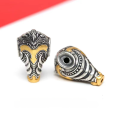 wholesale Gold-Plated S925 Ancient Silver Diety Mahakala Nine-Tailed Fox Huiwen Citipati Master Three-Passage Bead DIY Bracelet Accessory-0-10