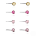 wholesale S925 Sterling Silver Small Elegant Colorful Zircon Stud Earrings For Daily Wear And Ear Care-0-0