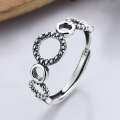 wholesale S925 Sterling Silver Korean-style Pig Nose Individual Circle Link Fashion Trend Street Style Open Ring-0-3