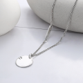 wholesale S925 Sterling Silver Korean-style Fashion 1314 Circle Pendant Couple Necklace Minimalist-0-0