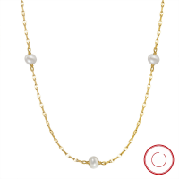 wholesale 14K Gold S925 Sterling Silver Necklace, High-end Versatile Collarbone Chain, Baroque Pearl Necklace Wholesale-Platinum Pearl Size: 5mm>925 Silver