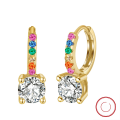 wholesale S925 Sterling Silver Multi-Color Zircon Floral Hoop Earrings, Luxury Cute Earrings Direct from Manufacturer-0-61