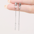 wholesale S925 Sterling Silver Goddess Crown Earrings for Women, Small and Unique Design, Long Tassel Elegant Earrings, Versatile Ear Accessories Wholesale-0-1