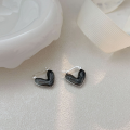 wholesale S925 Sterling Silver Resin Drop Heart Earrings for Women, New Arrival, Minimalist Korean Style Small Luxury Fashion Earrings-0-5