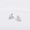 wholesale S925 Sterling Silver Cute Mini Diamond Bow Earrings, Girly and Fresh Sweet Jewelry Wholesale-0-0