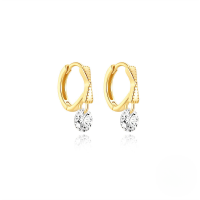 wholesale S925 Sterling Silver Butterfly Tassel Four-pointed Star Rhinestone Pearl Versatile Hoop Earrings-Gold#3 925 Silver