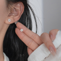 wholesale S925 Sterling Silver Diamond-Embellished Christmas Snowflake Earrings, Fashionable Commuter Ins Style Niche Accessory M05321-0-1
