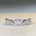 wholesale S925 Sterling Silver Crown Ring for Women, Stackable and Versatile with Zircon, Factory Direct-0-0