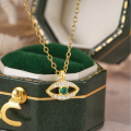 wholesale S925 Sterling Silver Classic Best-selling Evil Eye Zircon Inlaid Necklace For Womenins-inspired Eye Creative Collarbone Chain-0-3