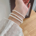 wholesale S925 Sterling Silver Small Fresh Sweet Style Minimalist Niche Synthetic Pearl High-end Feeling Bracelet S7264-0-0