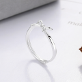 wholesale S925 Sterling Silver Minimalist Korean Style Cute Bow Adjustable Open Ring Trendy Design-0-2
