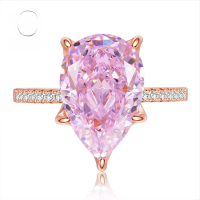 wholesale S925 Silver New Style Imported High-Carbon Diamond Peach Pink Diamond 10*15 Teardrop, Hot Seller on TikTok Live-R600 Pink Diamond No. 6