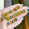 wholesale S925 silver gold-plated natural lapis lazuli accessories, gourd spacer beads bracelet DIY semi-finished products-0-13