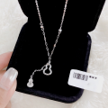 wholesale 999 Sterling Silver Gourd Ice Crush Necklace Women's Stylish Trendy Ins Style High-End Fortune and Prosperity Fringe New Pendant Chain-0-3