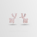 wholesale S925 Sterling Silver Zircon Deer Earrings, Minimalist Women's Stud Earrings Wholesale from Source Factory-0-1