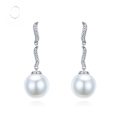 wholesale S925 silver jewelry trendy precision-set 14mm pearl shell bead earrings,-0-0