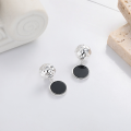 wholesale S925 Sterling Silver Korean-style Creative Irregular Black Drip Glaze Personality Earrings in Minimalist Style for Versatile Pairing-0-0