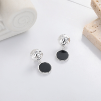 wholesale S925 Sterling Silver Korean-style Creative Irregular Black Drip Glaze Personality Earrings in Minimalist Style for Versatile Pairing-491RM/approximately 6.1g/pair 925 silver