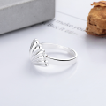 wholesale S925 Silver Fashion Korean Style Cross-Border Shell Ins Style Creative Trendy Openable Ring-0-2
