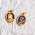 wholesale S925 Sterling Silver Gold Plated Enamel Cinderella Sleeping Beauty Pendant Snow White Ice Queen Pendant DIY Accessories-0-5