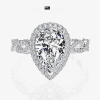 wholesale S925 Metal, Shipei Jewelry High-End Radiant Cut 8*12 Simulated Diamond Ring with 2 Carat Main Stone Set-White 8*12【R-0936】 5