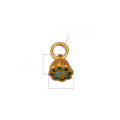 wholesale Gold-plated enamel cloisonné Fu character ingot longevity lock gourd pendant necklace bracelet DIY with blue sand gold finish-0-19