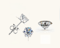 wholesale Wholesale OEM ODM custom-made sterling silver/18K gold/platinum moissanite stud earrings with trendy niche designs - sample, drawing, or prototype accepted-0-7