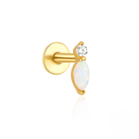 wholesale S925 Sterling Silver Crown Marquise Opal Zircon Flat Spiral Cartilage Ear Stud-Single gold #5