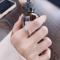 wholesale S925 Sterling Silver Retro Vintage Creative Geometric Letter Ring Ins Cold Minimalist Style Versatile Stacking Ring-1272JM/approx. 3.2g Adjustable opening