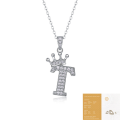 wholesale 925 silver popular 26-letter alphabet necklace for women, stylish and elegant moissanite cross-border collarbone chain-0-50