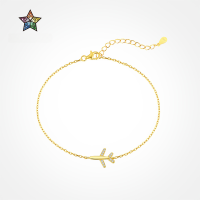 wholesale S925 Sterling Silver Women's Light Luxury New Bracelet with Exquisite High-End Airplane Pendant Design, Minimalist Niche Style-Platinum DY150036-SW-WH 925 Silver