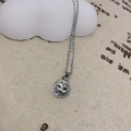wholesale S925 Silver Cherry Marble Pendant Choker Necklace, Versatile and Creative for Students-0-4