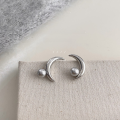 wholesale 925 Sterling Silver French Moon Black Pearl Ear Studs for Women, Minimalist Chic Celestial Crescent Design, Ins Style Earrings Ear Drops-0-2