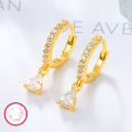 wholesale 925 Sterling Silver Small and Exquisite Ear Hoops for Women with Inlaid Diamond-Colored Zirconia Dopamine Earrings for Cross-Border Supply Wholesale-0-2