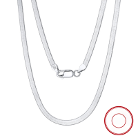 wholesale S925 Sterling Silver 3mm Blade Chain Flat Snake Chain INS Trend Hip-Hop Unisex Collarbone Minimalist Chain-18K gold, 40cm long, about 4.8g